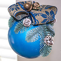 Новорічний декор, велика синя куля