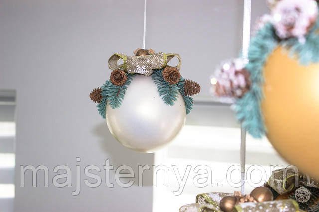 Декор до нового року - велика біла куля Декор до нового року