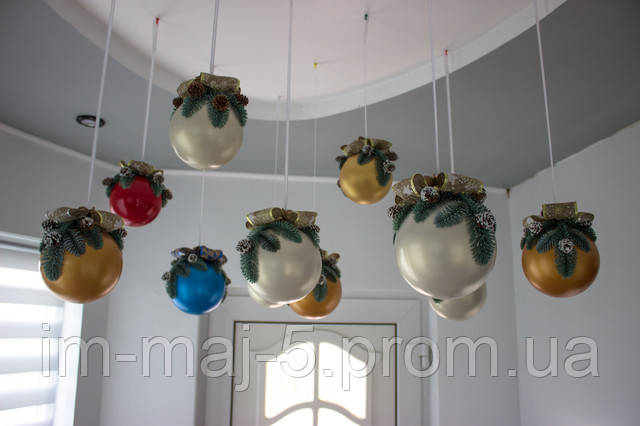 Різдвяні прикраси - кулі великого розміру Різдвяні прикраси великого розміру