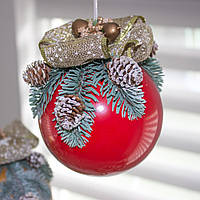 Новорічний декор "Куля середній червоний"