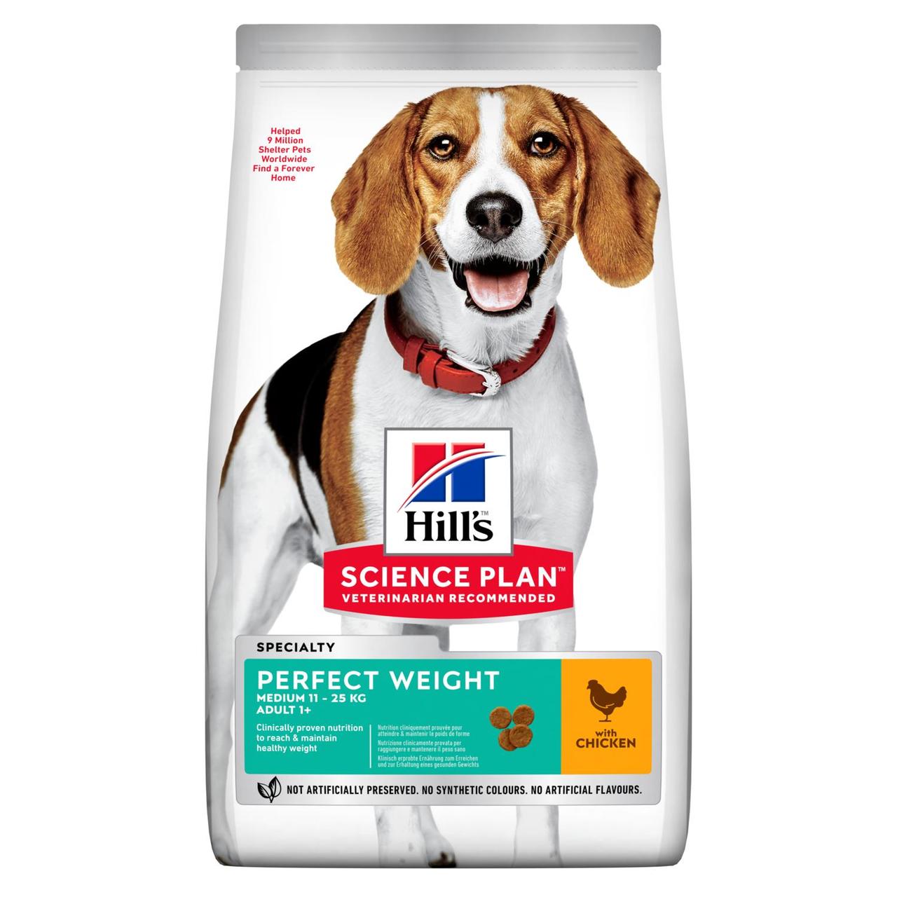 Hills Science Plan Canine Adult Perfect Weight Medium Chicken (Хілс СП Перфект Вейт для середніх собак 1+ років)