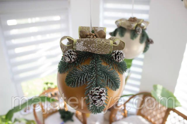 Новорічний декор "Шар золотий великий"