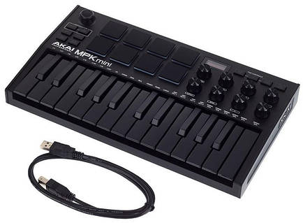 【超美品】AKAI MPK mini 黒 MIDIコントローラー ブラック Amazon | Akai Professional USB MIDIキーボードコントローラー
