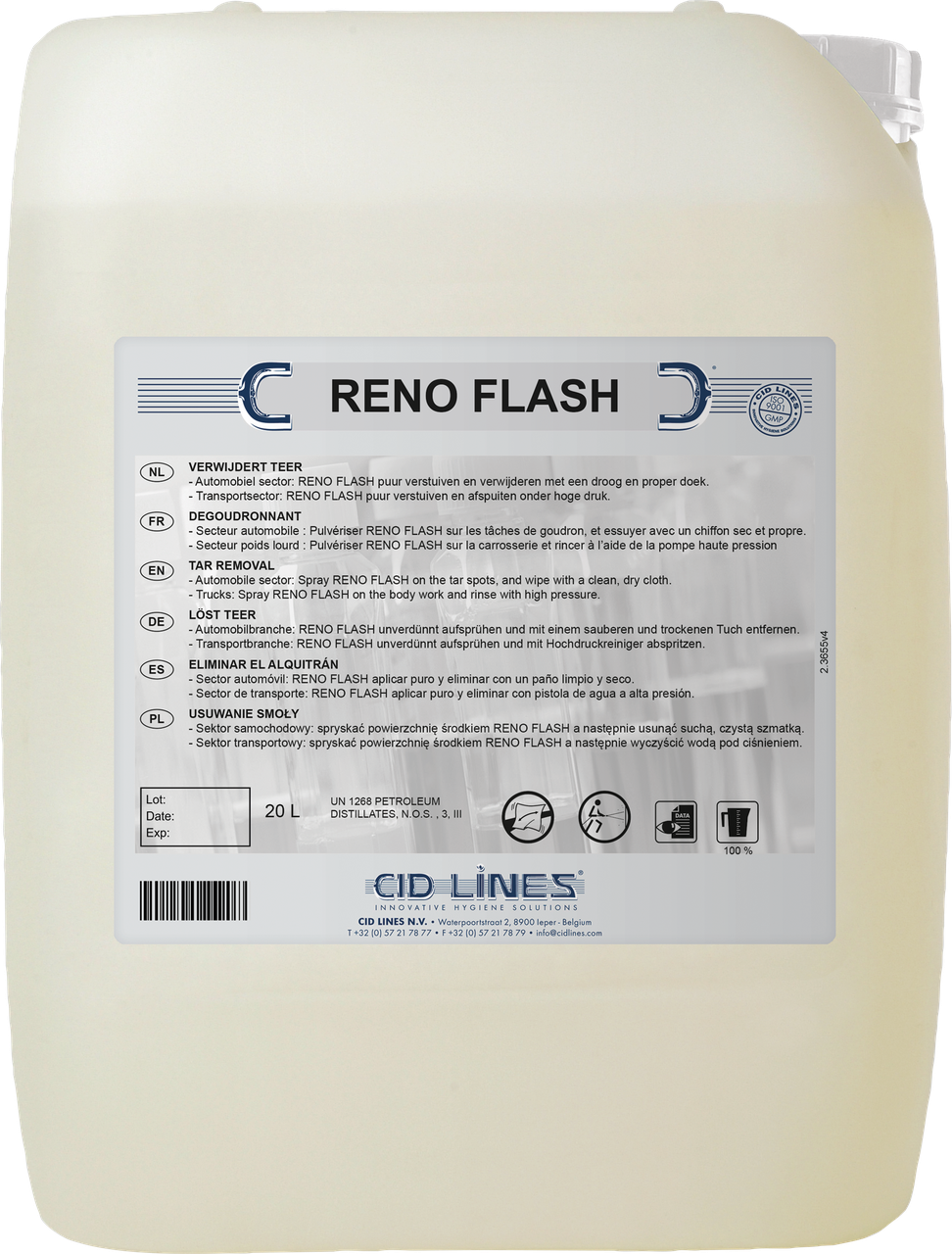 Kenotek Renoflash, засіб проти бітуму, очисник смоли, 20 л