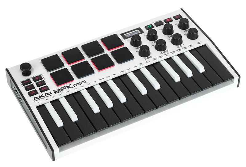 MIDI-клавиатура AKAI MPK MINI MK3 White - фото 2 - id-p1292390017