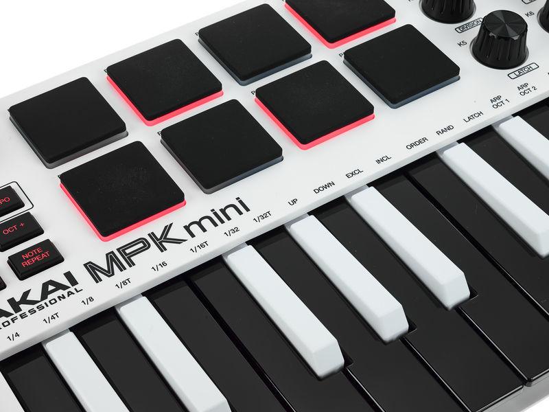 MIDI-клавиатура AKAI MPK MINI MK3 White - фото 6 - id-p1292390017