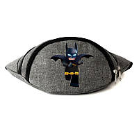 Сумка Бананка на пояс Лего Бетмен (LEGO-Batman-08) Cappuccino Toys серая