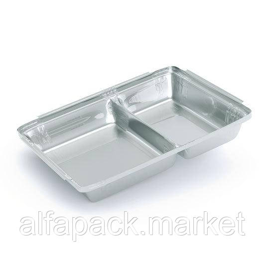 Контейнер багатосекційний з алюмінієвої фольги, SPM 2L (100 шт в упаковці) 010600137