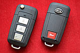 Ключ Kia magentis викидний для переділки 3+1 кнопки, вид Plastik, фото 2