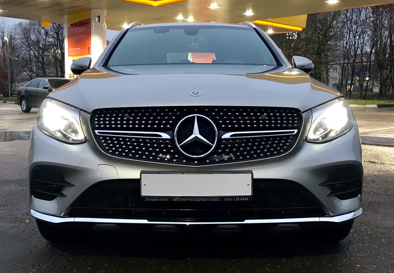 Решітка радіатора Mercedes GLC X253 / Coupe C253 (15-19) стиль Diamond AMG, фото 1