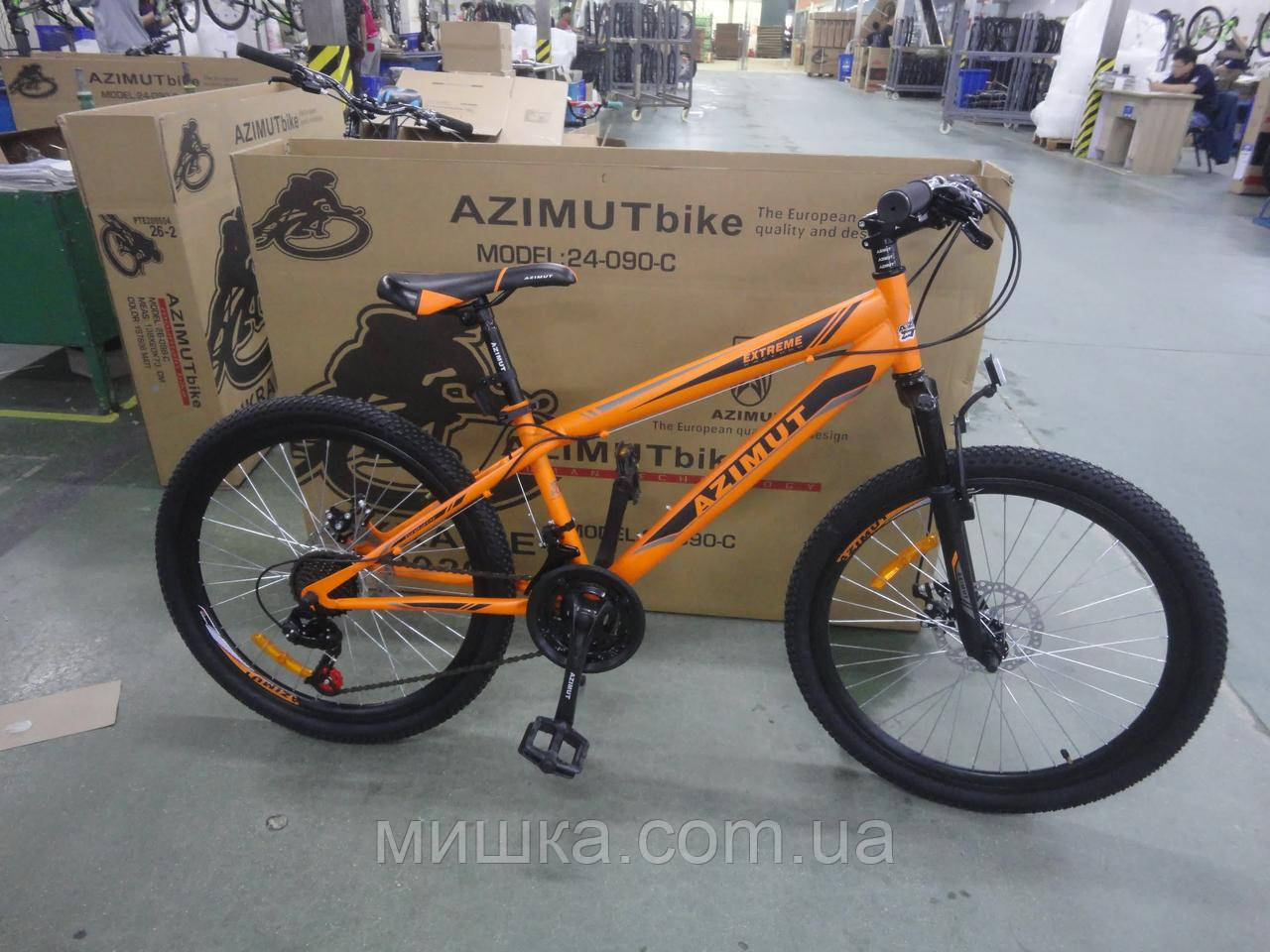 Велосипед гірський Extreme Azimut FRD колеса 26", сталева рама 14" Жовтогарячий