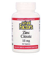 Natural Factor Zinc Chelate 15 mg , 90 таблеток