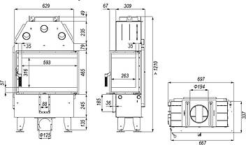 Каминна топка DEFRO HOME INTRA SM BL SLIM, фото 3