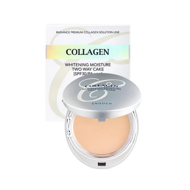 Пудра для обличчя з колагеном зі змінним блоком Enough Collagen 3in1 Whitening Moisture Two Way Cake SPF30+№13, фото 1