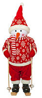 Фигурка новогодняя веселый красный снеговик, 82 см