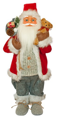 Фігурка новорічна Санта Клаус, 61 см (Червоний / Чорний / Сірий)