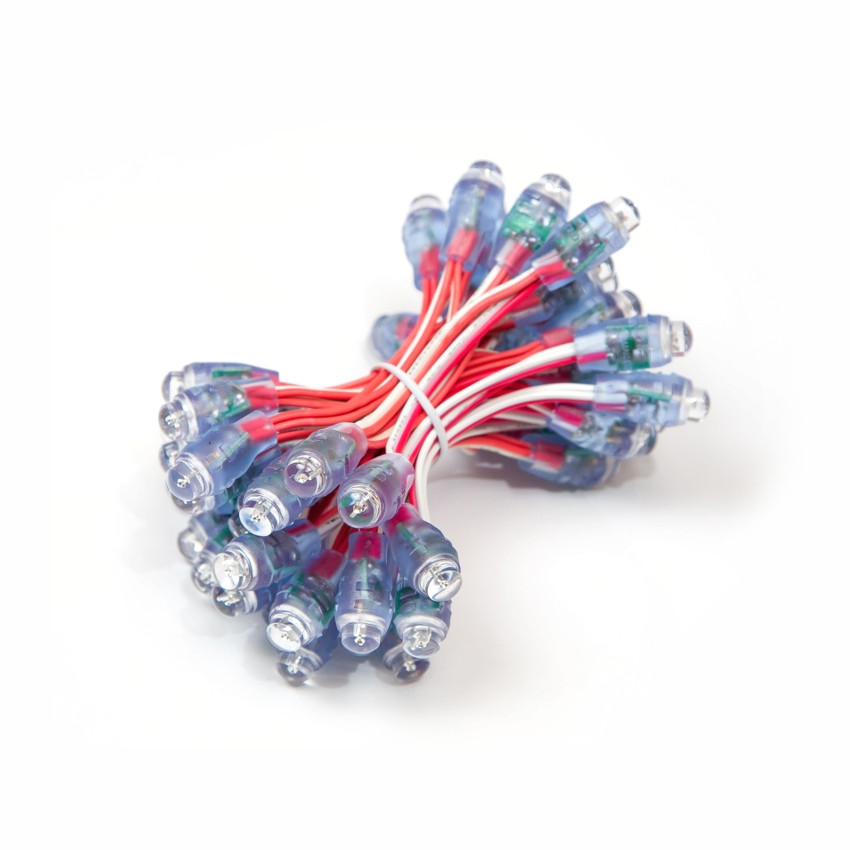 Світлодіод швидкого монтажу (піксель) 9 мм, 12 В, 0.1 Вт, червоний