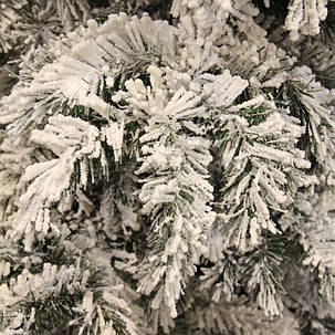 Вінок ø 45 см декоративний Dinsmore Frosted зелений зі снігом, фото 3