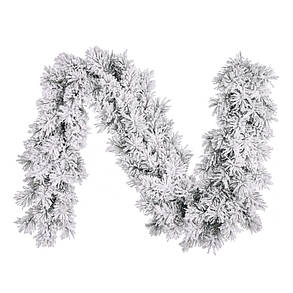 Гірлянда 270 см. декоративна Dinsmore Frosted зелена зі снігом, фото 1