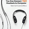 Кабель аудіо Ugreen 3.5 mm stereo Y спліттер 20СМ Black (AV123), фото 4