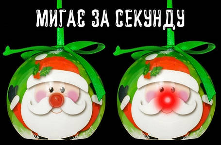 Декоративна прикраса Шар Новорічний LED, 5 см, House of Seasons в ас., зелений, фото 3