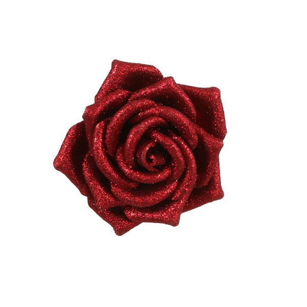 Декоративна прикраса кліпса, червона Троянда 6*8 см, House of Seasons