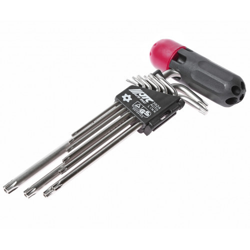 Набір ключів TORX з отвором T10H-T50H 9ед. удлин.3924 JTC