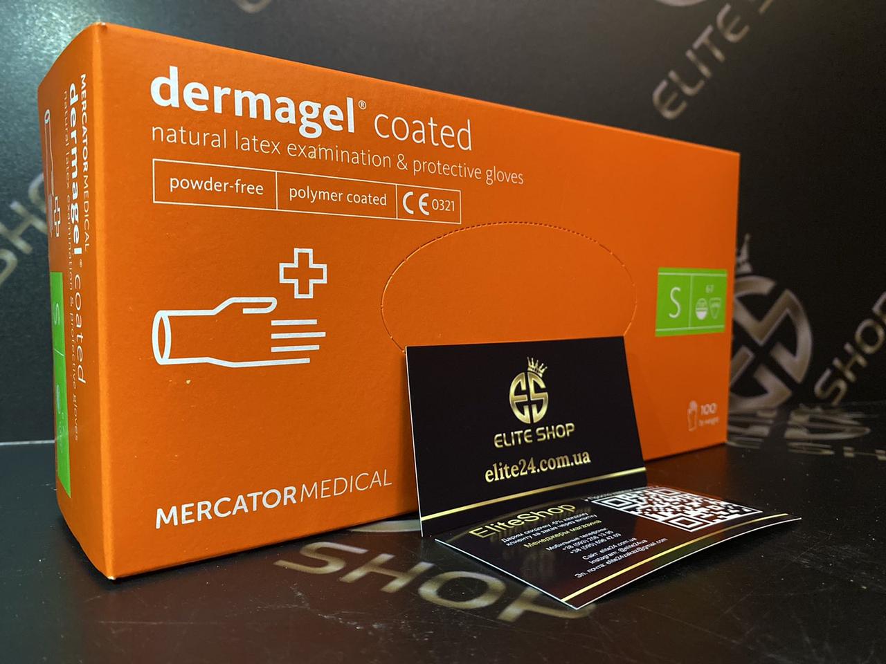 Медичні рукавички Dermagel Coated з натурального латексу, без пудри, не стерильні, уп./100 шт