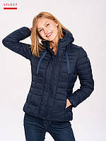 Cтеганая бамбуковая короткая женская куртка синяя VOLCANO J-SIMLY /2XL