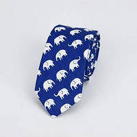 Мужской галстук синий Слоны