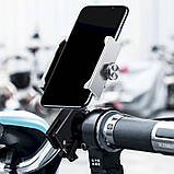 Мото- Вело- тримач для телефону на кермо Baseus Knight Motorcycle сріблястий (PB2111Z-1), фото 3