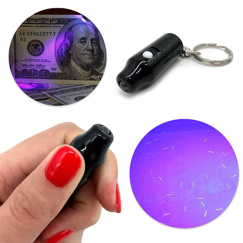 Купить УФ Карманный фонарик брелок для проверки денег Детектор валют ...