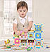 Дитячий набір конструктора Гір Blocks Toy Дерев'яний Будиночок 268 елементів з фігурками дерев та вихованців, фото 4