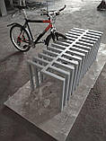 Велопарковка-скамейка дизайнерська Bike-bench довжина 2120 мм з ч/мели покритого порошковою фарбою, фото 4