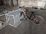 Велопарковка-скамейка дизайнерська Bike-bench довжина 2120 мм з ч/мели покритого порошковою фарбою, фото 6
