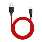 Зарядка USB кабель Hoco X21 USB для Huawei P30 Lite USB Type-C Red, фото 2