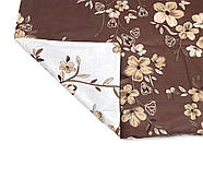 Полуторний комплект (Бязь) | Постільна білизна від виробника "Королева Ночі" | Квіти на коричневому і білому, фото 4