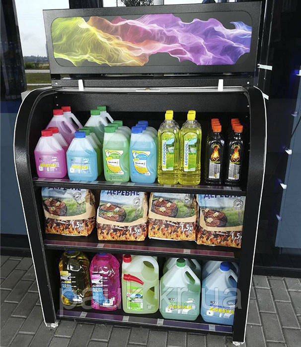 Бокс для масел на автозаправку, СТО, бокс для продукції на АЗС, фото 1