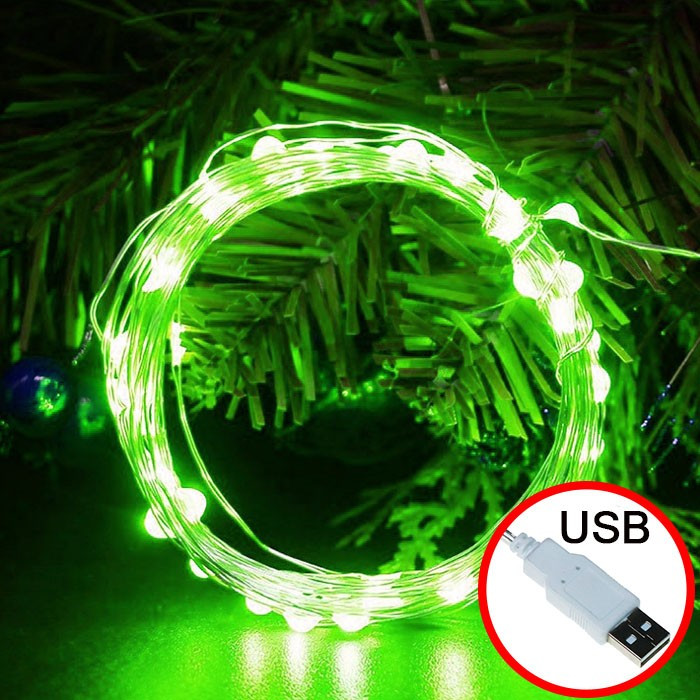 Світлодіодна гірлянда Роса USB 10m. 100led колір Зелений