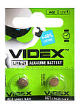 Батарейка алкалінова Videx AG1 LR621 LR60 Лужна Блістер 10 шт, фото 7