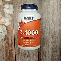 Now Foods Vitamin C 1000, with Rose Hips , 250 tab , витамин С Нау + шиповник