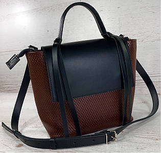 702-1 Натуральна шкіра, жіноча шкіряна сумка коричнева через плече крос-боді середнього розміру коньячна