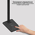 Настільна лампа Promate AuraLight-1 500 lm, 10 W бездротова зарядка, 2.5 W USB Black (auralight-1.black), фото 5