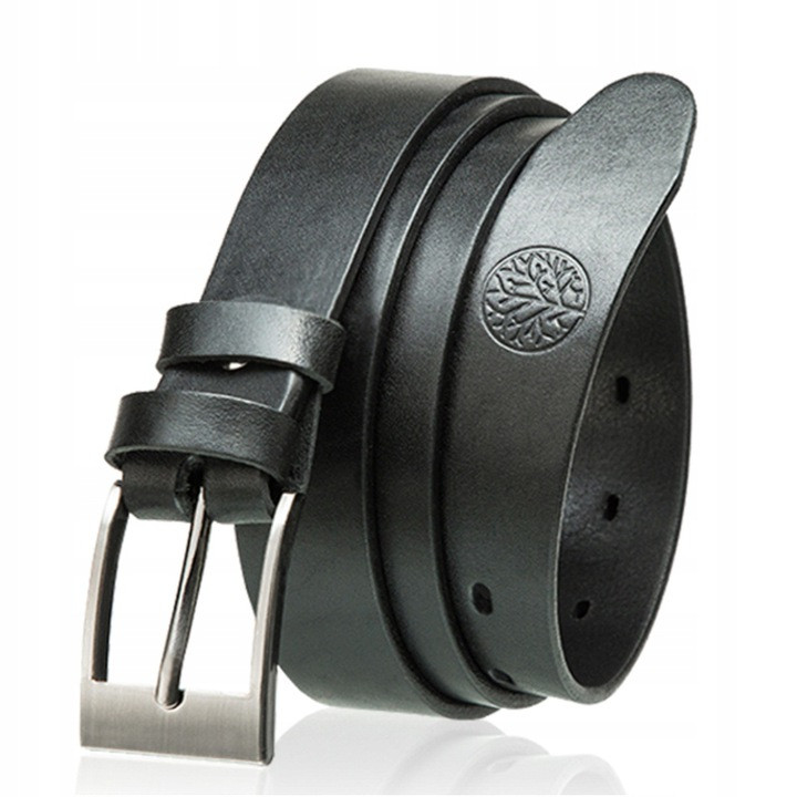 Ремінь чоловічий шкіряний Betlewski® 2,9 х 0,4 (LIC30-0) — чорний