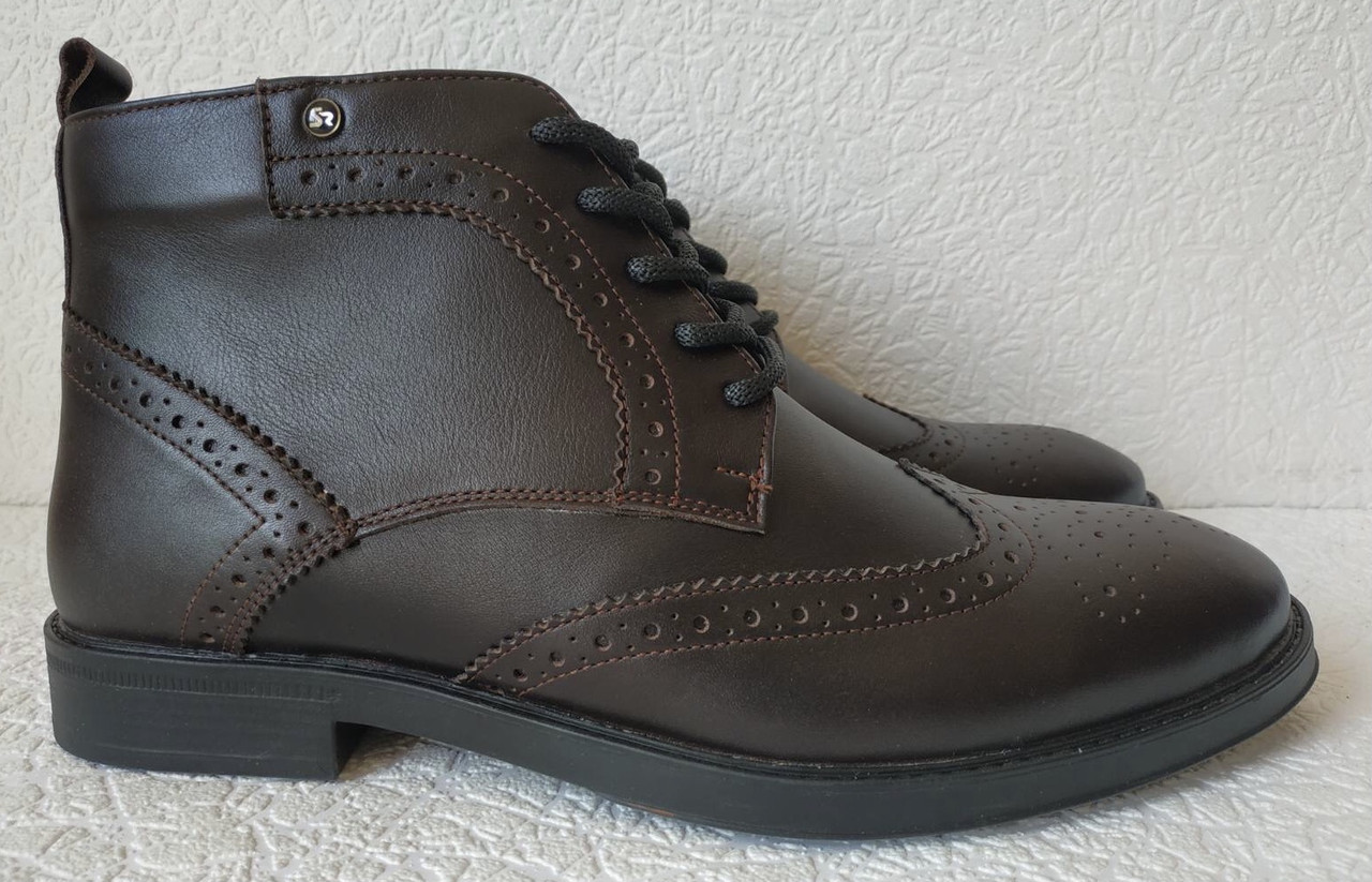 TODS ! мужские броги оксфорд на шнуровке натуральная кожа коричневые ботинки демисезон - фото 1 - id-p751300817