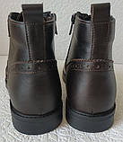 TODS Тодс! чоловічі броги оксфорд на шнурівці натуральна шкіра коричневі черевики Зимові, фото 5