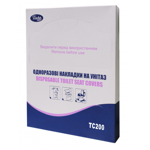 Одноразові накладки на унітаз Міні 1/4 складені 200шт Tisha Papier ТС-200 30971