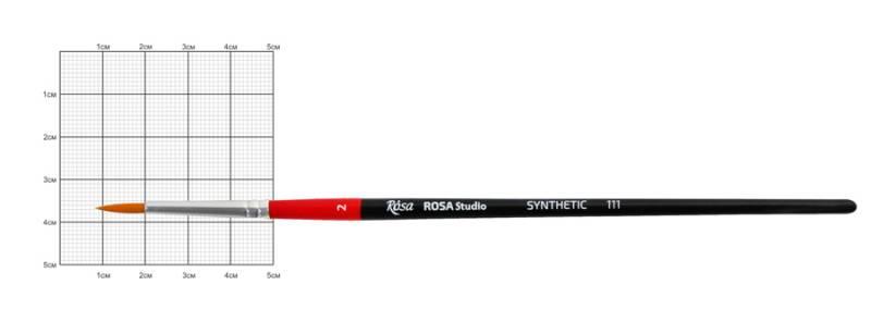 Кисть синтетика Rosa 111 кругла №2 кор. ручка (4823086700260)