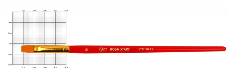 Кисть синтетика Rosa Start плоская удлиненная №10 кор. ручка (4823098500285)