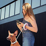 Повідець-рулетка WAUDOG круглий, для собак дрібних і середніх порід до 40 кг Рожева, фото 3